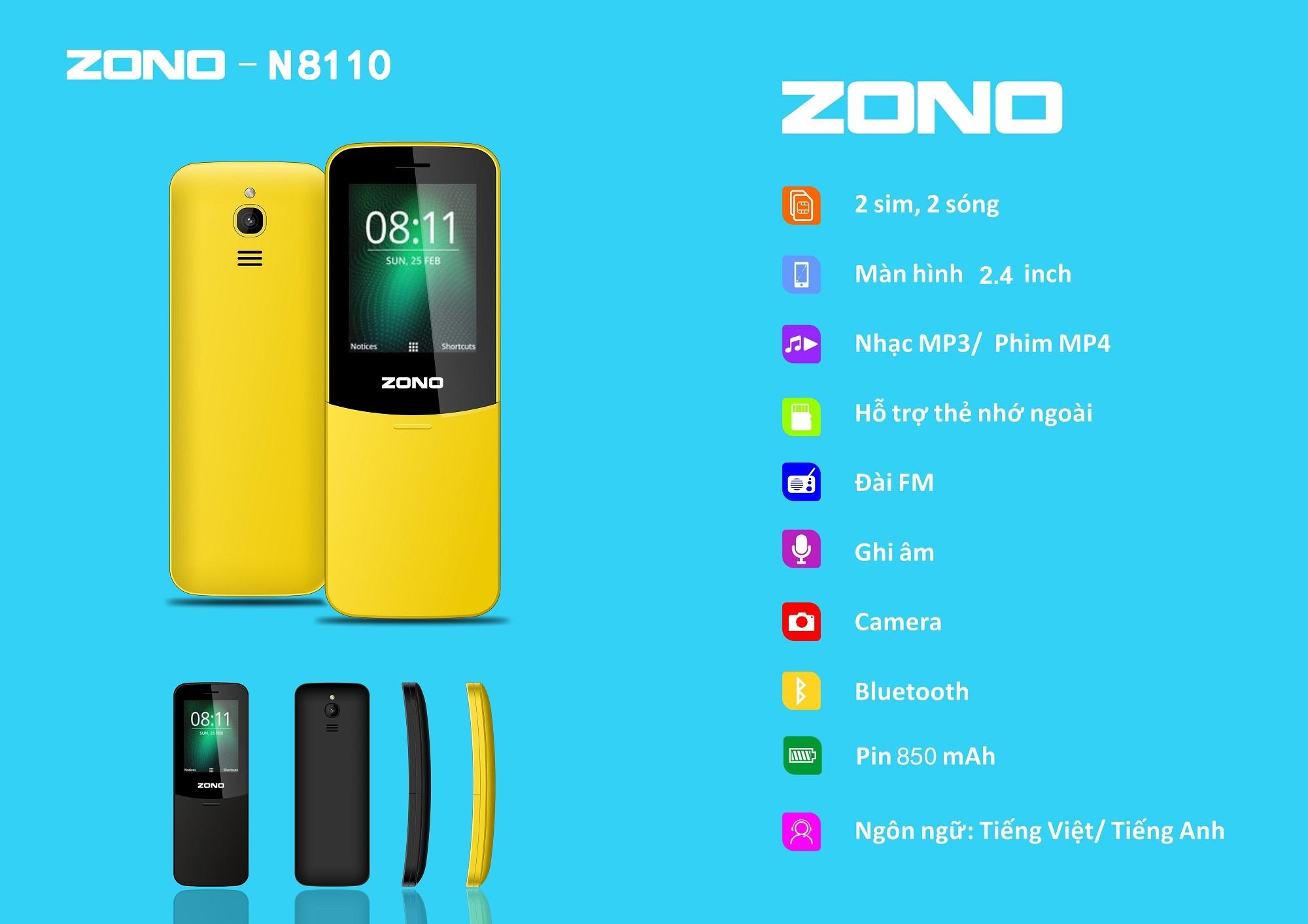 Điện thoại di động ZONO N8110 (1.77 inch) 2 Sim - Đen