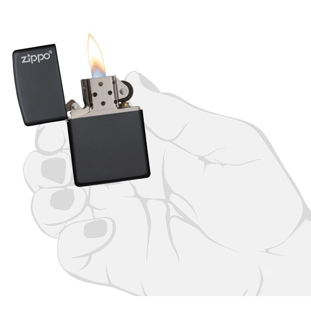 BẬT LỬA BLACK MATTE WITH ZIPPO LOGO