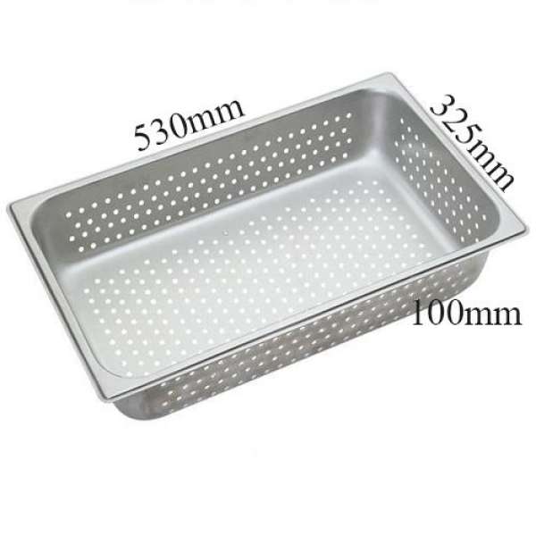 Khay inox có đục đột lỗ sâu 100mm GN 1/1x100