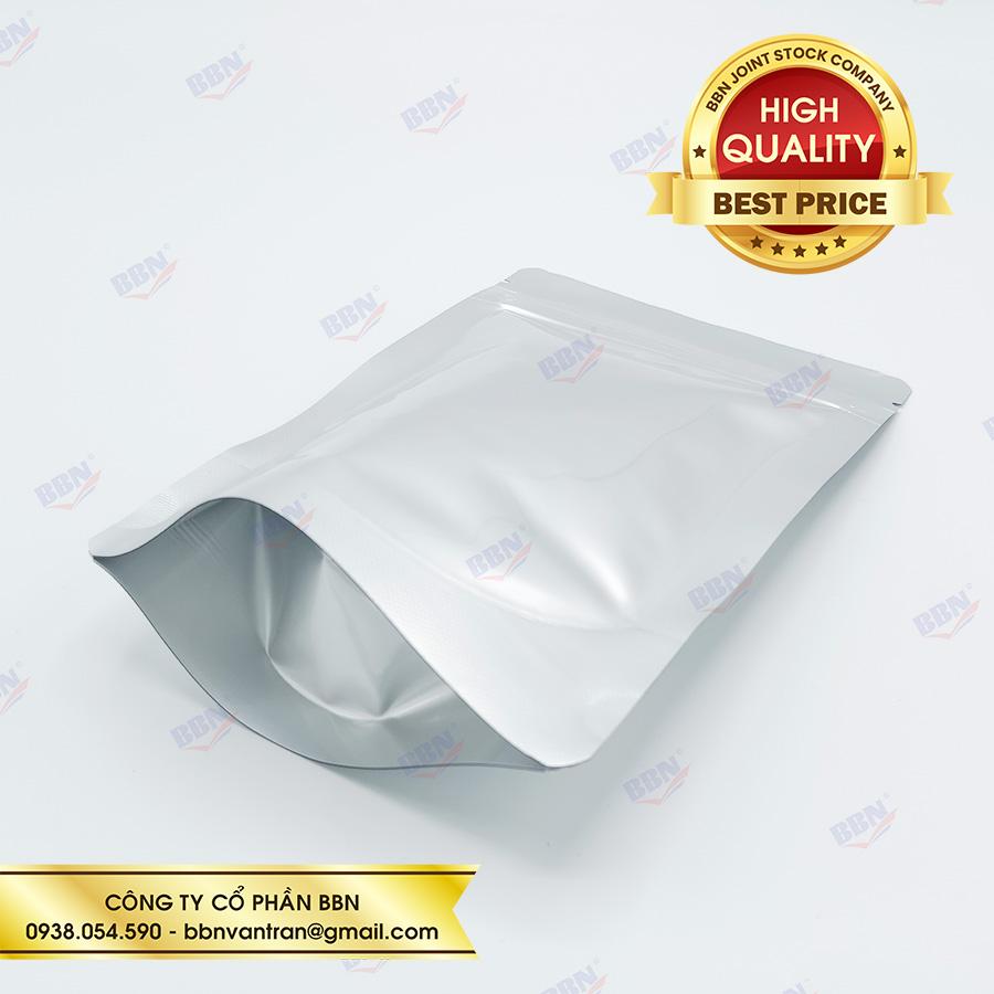 Túi zip đáy đứng 2 mặt bạc 18x26cm (ĐVT kg)