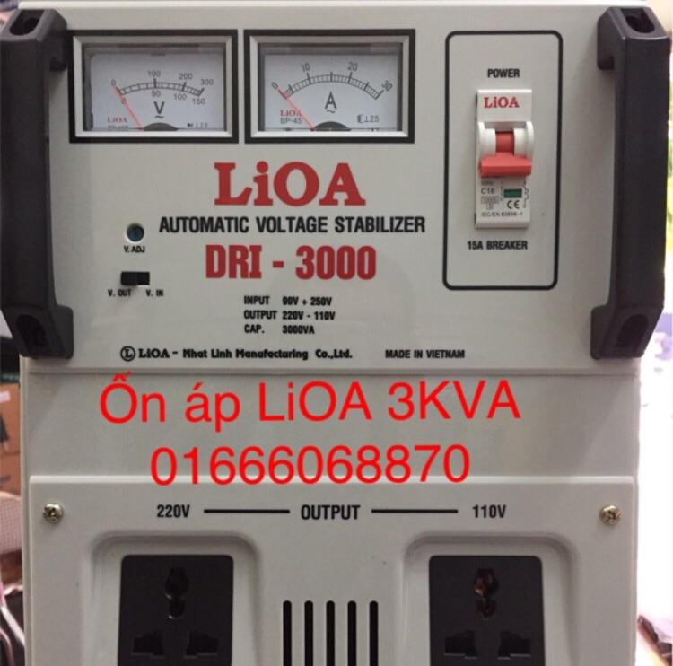 Ổn áp LiOA 3KVA dải 90v~250v thế hệ 2 dây đồng 100% model DRI-3000II