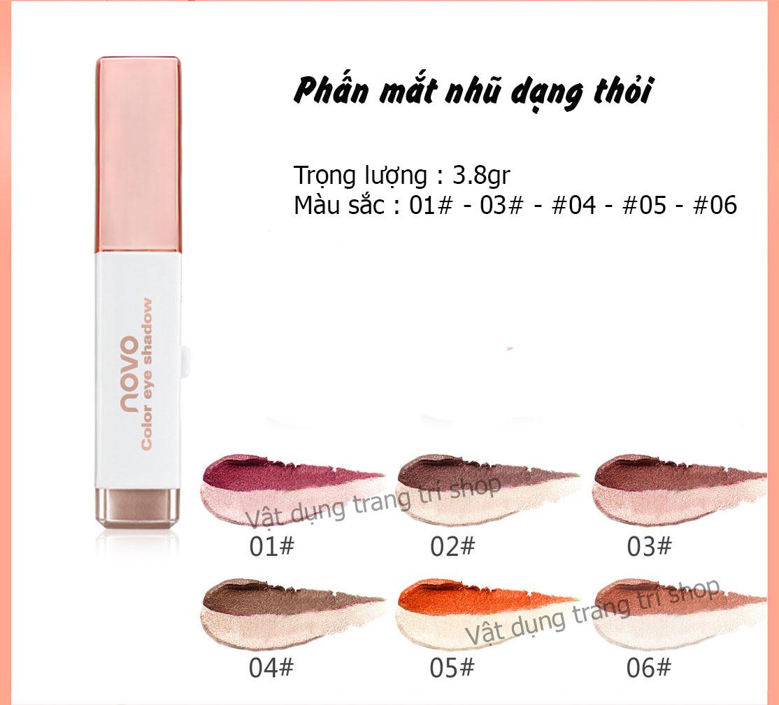Phấn màu mắt nhũ 2 line dạng thỏi NoVo