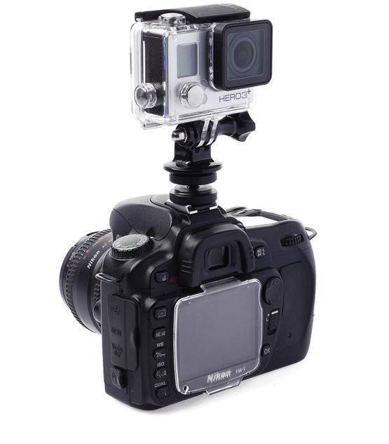 Phụ kiện gắn máy quay hành động Gopro Sjcam vào chân Flash máy ảnh