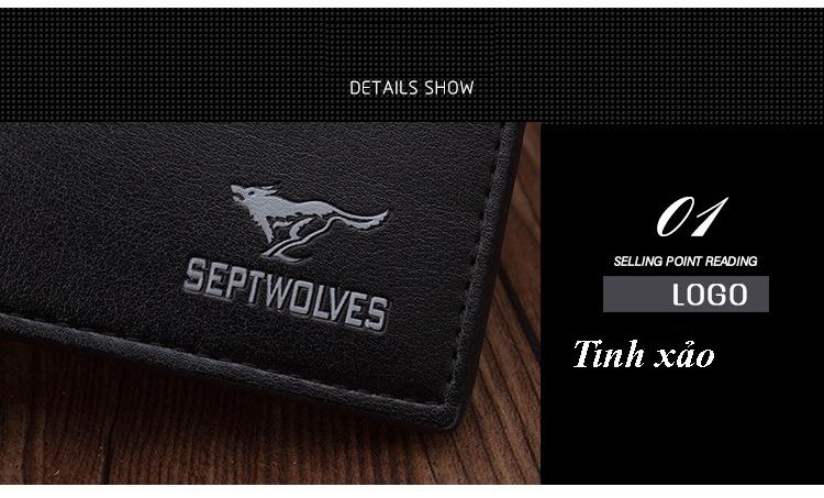 Ví Nam Da Bò Septwolves Spk004 (Nâu)