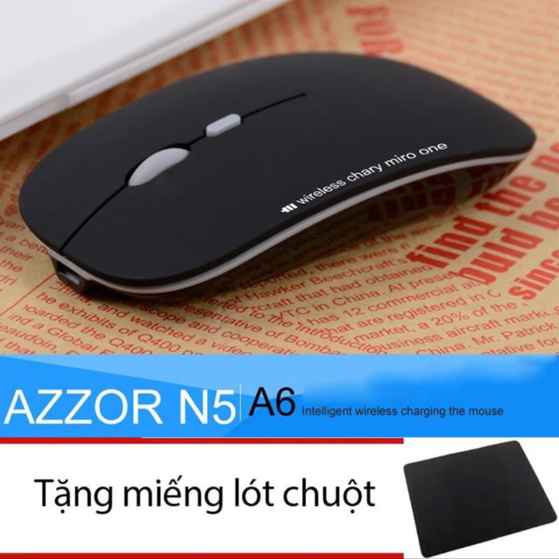 [Tặng lót chuột 30K] Chuột không dây pin sạc Azzor N5 siêu mỏng
