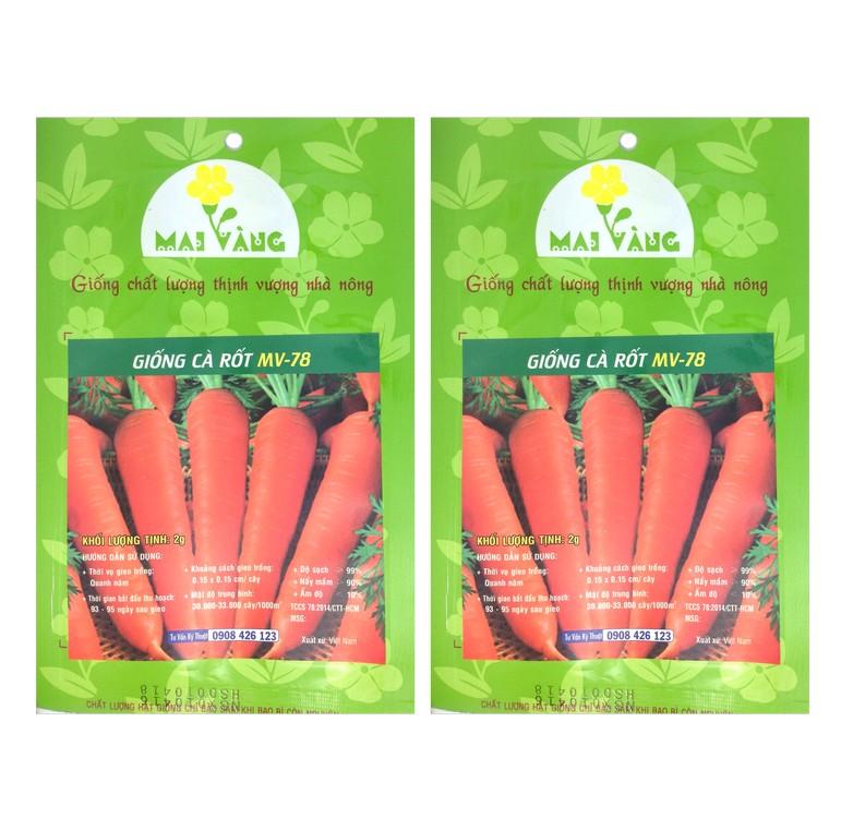 Bộ 2 gói Hạt giống Cà rốt (2g) (MV)