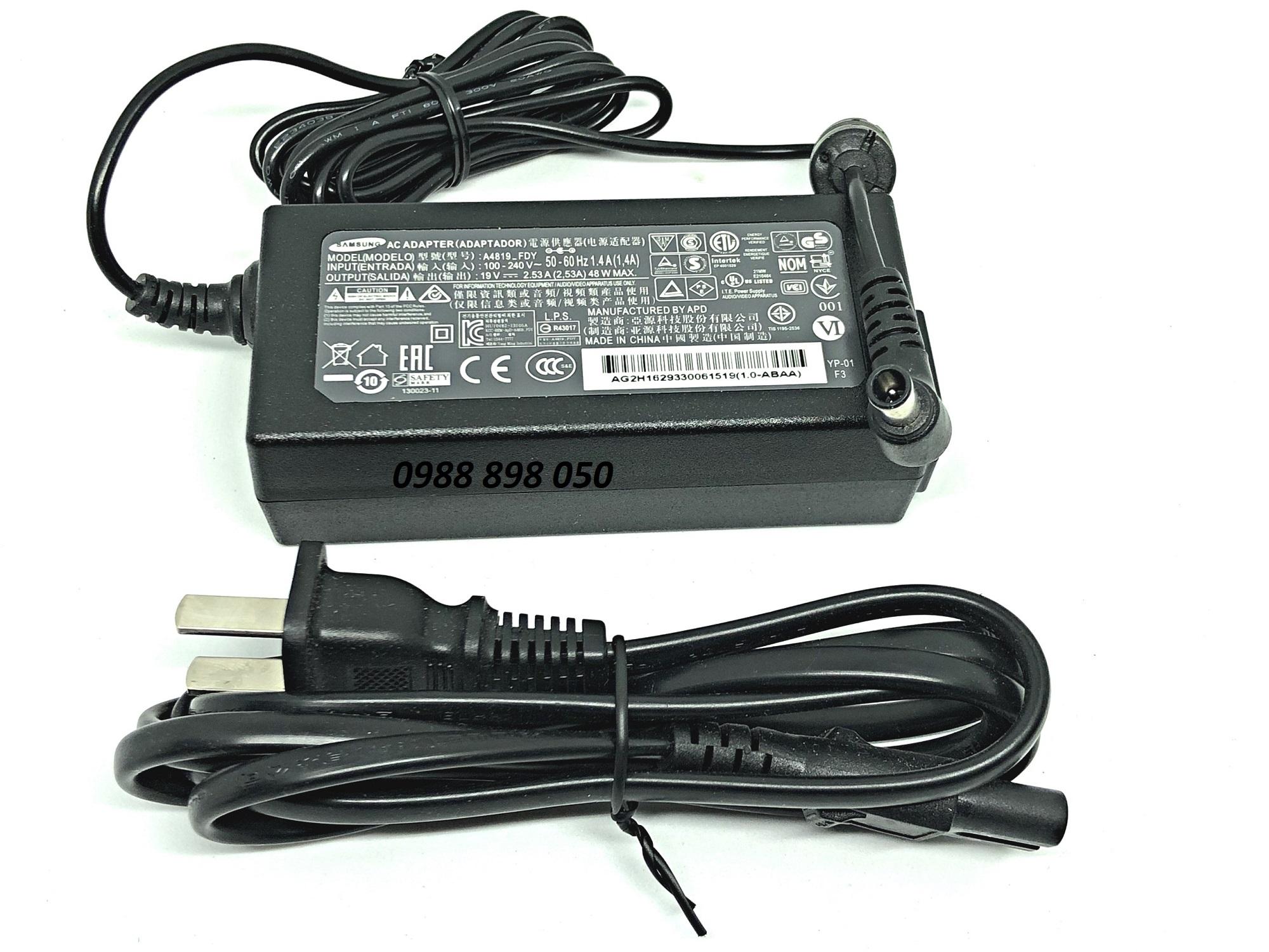 adapter màn hình máy tính SAMSUNG 19V 2.53A bản gốc