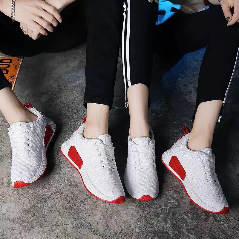 giày thể thao cặp đôi nam nữ d2-trắng đế đỏ-ilala sport