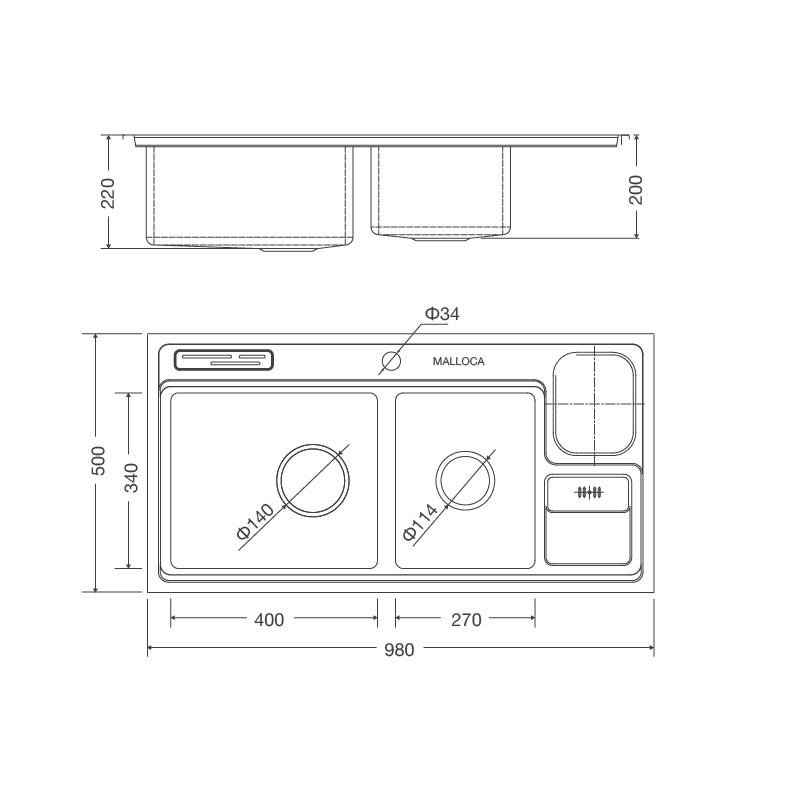 Chậu rửa chén MS 8804