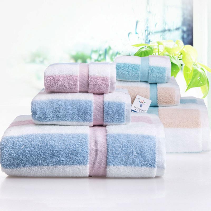 KING SHORE Giản Lược 100% Cotton Vân Sọc Mềm Mại Khăn Vuông Khăn Mặt