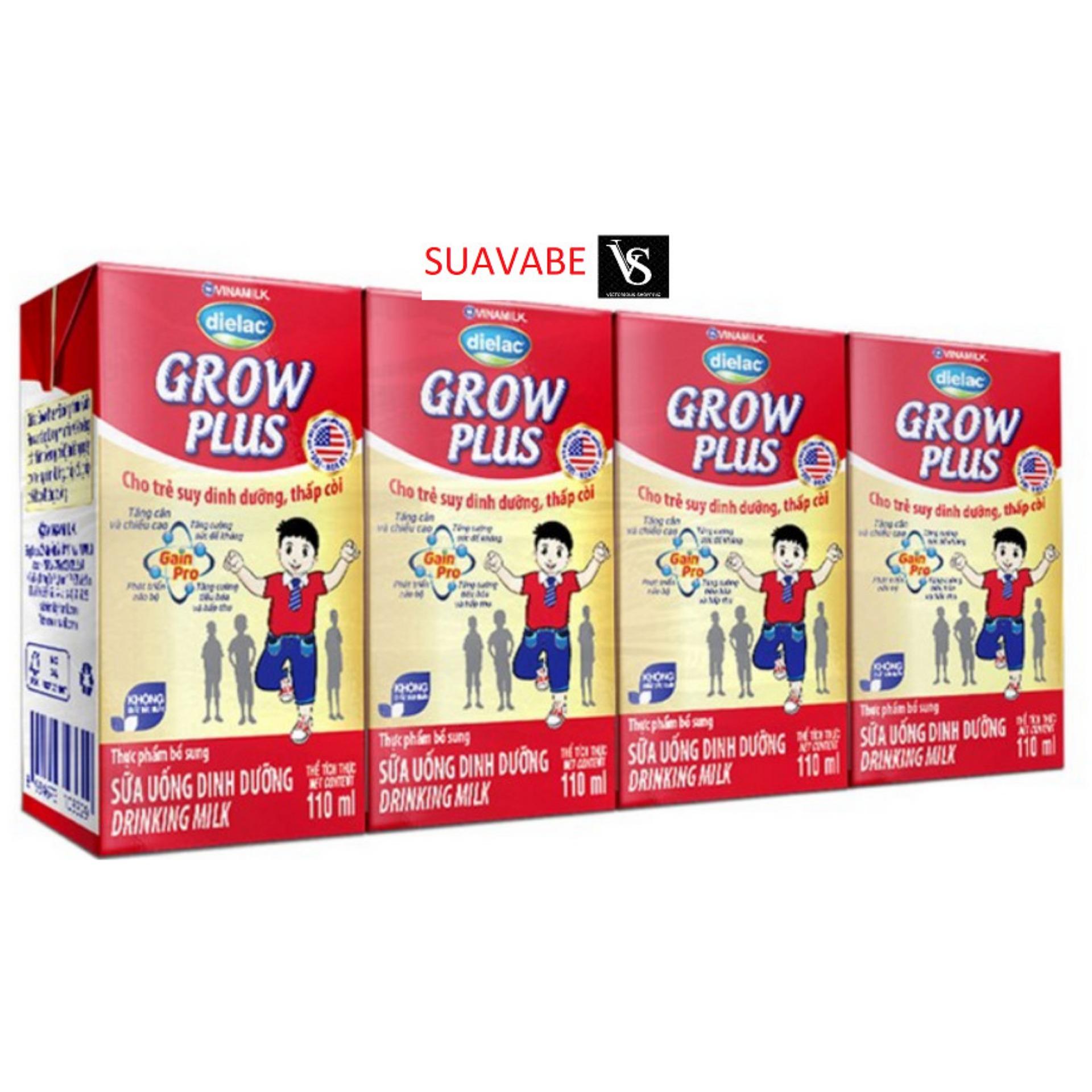Thùng 48 Hộp Sữa Bột Pha Sẵn Grow Plus Đỏ Vinamilk 180ml