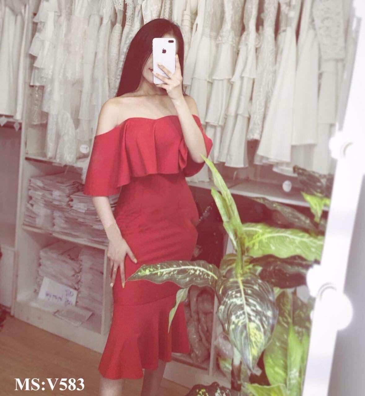 Đầm body bẹt vai đuôi cá gợi cảm 