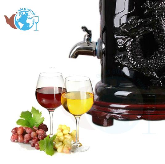 [HCM]Bình ngâm sâm thủy tinh 22 lít có van trụ rồng