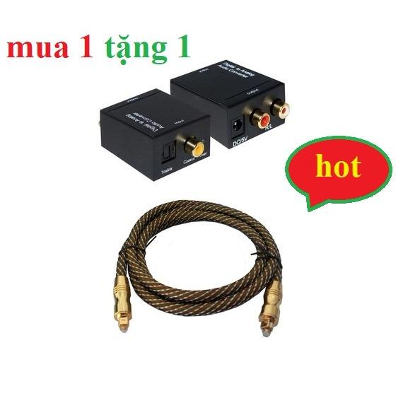 Bộ Thiết bị chuyển đổi Converter Quang sang âm thanh Toslink Coaxial to Audio R/F + Cáp quang âm thanh Toslink Optical 1m