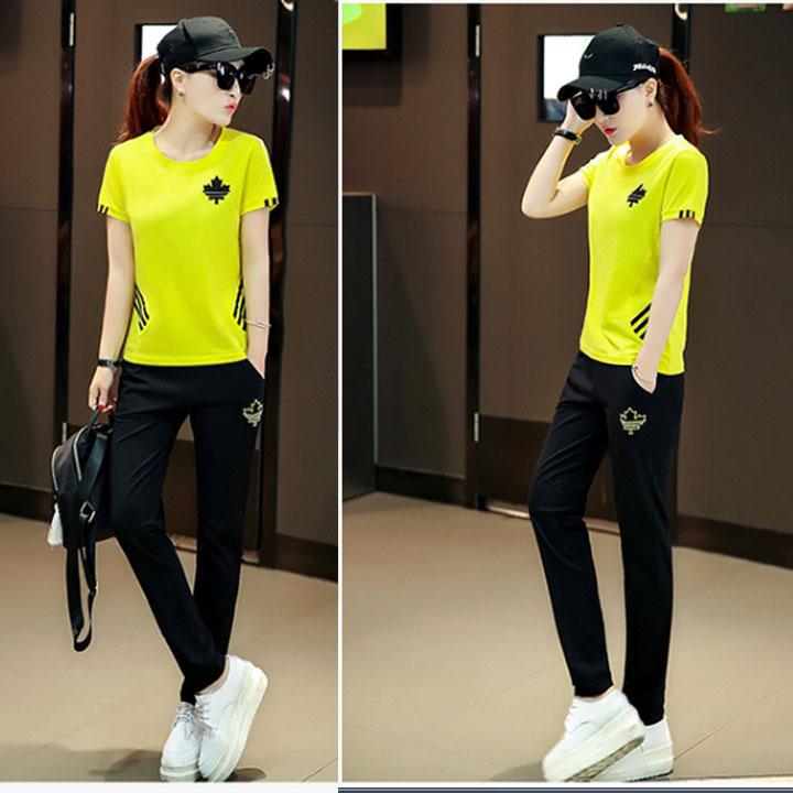 Bộ đồ thể thao nữ thêu chiếc lá TT33