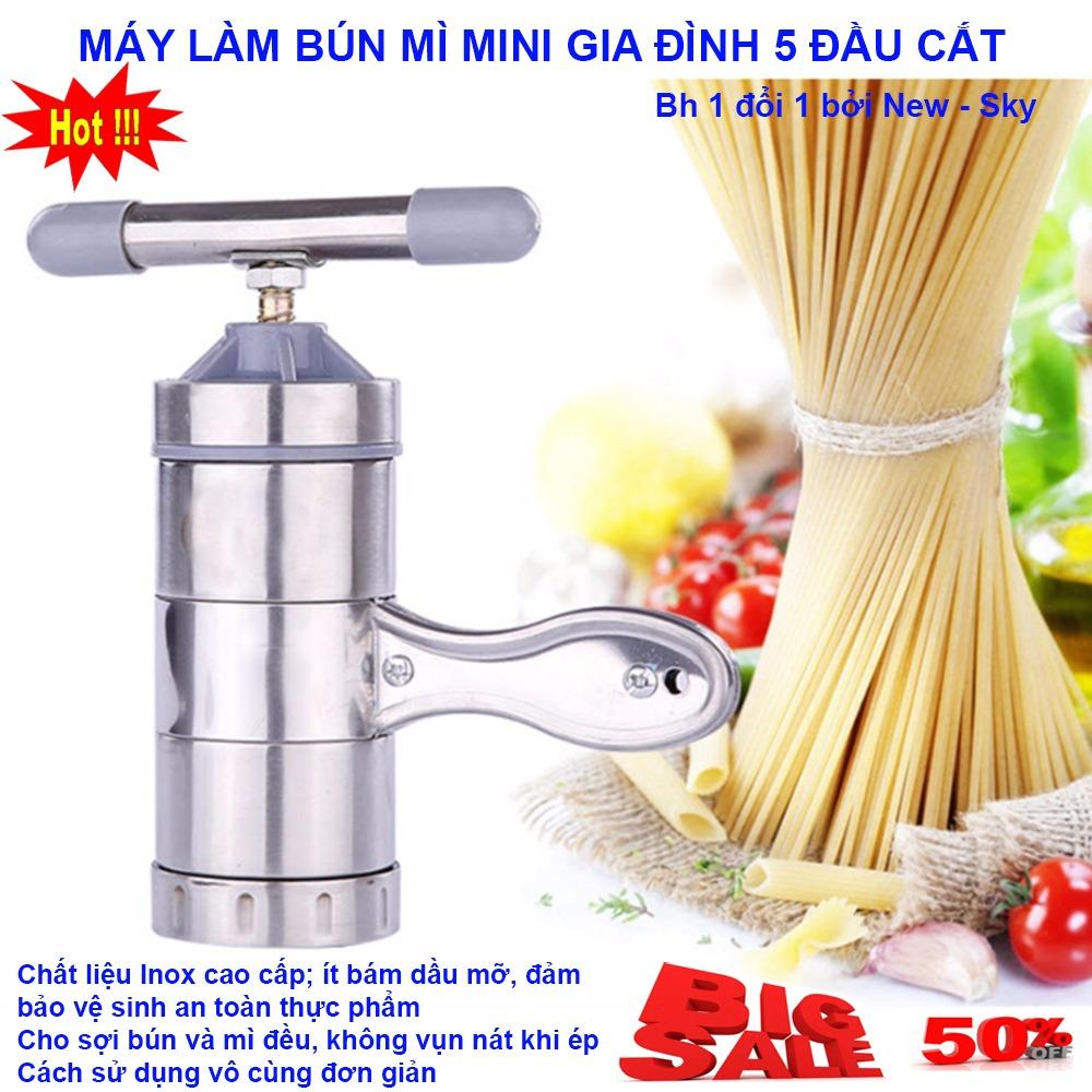 Bán Khuôn Làm Bánh Lọt, Dụng Cụ Làm Bún Mì Tươi 5 Đầu Inox Cao Cấp - NSK1138, Máy Làm Bún Mì Mini Gia Đình An Toàn, Chất Lượng, Hiệu Quả - Bh 1 Đổi 1 Bởi New - Sky