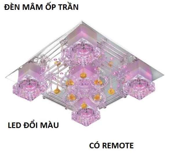 Đèn mâm trang trí ốp trần đổi màu NC 8370 led (Họa tiết)