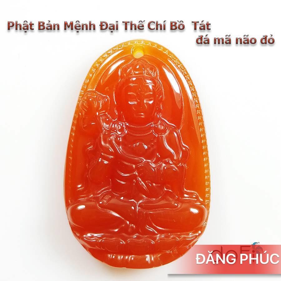 [HCM]MẶT BẢN MỆNH ĐẠI THẾ CHÍ BỒ TÁT  ĐÁ MÃ NÃO ĐỎ- TẶNG KÈM DÂY ĐEO