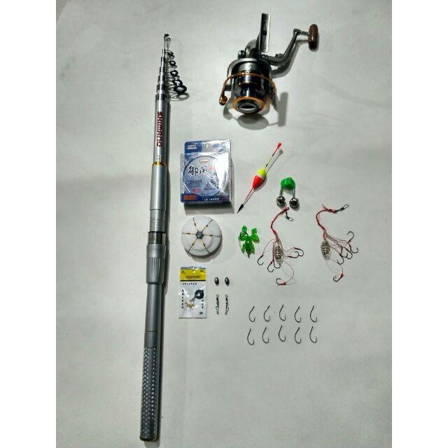 Bộ cần câu shimano và máy Yumoshi tặng bộ phụ kiện câu big sale