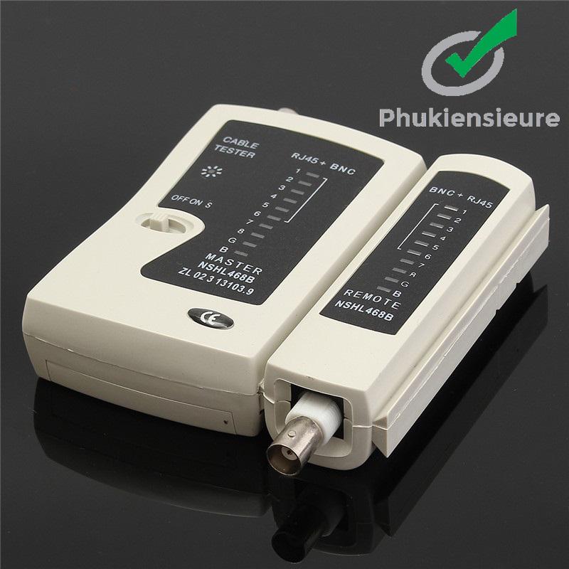 Hộp test mạng đa năng RJ45 và cáp đồng trục BNC (Trắng)