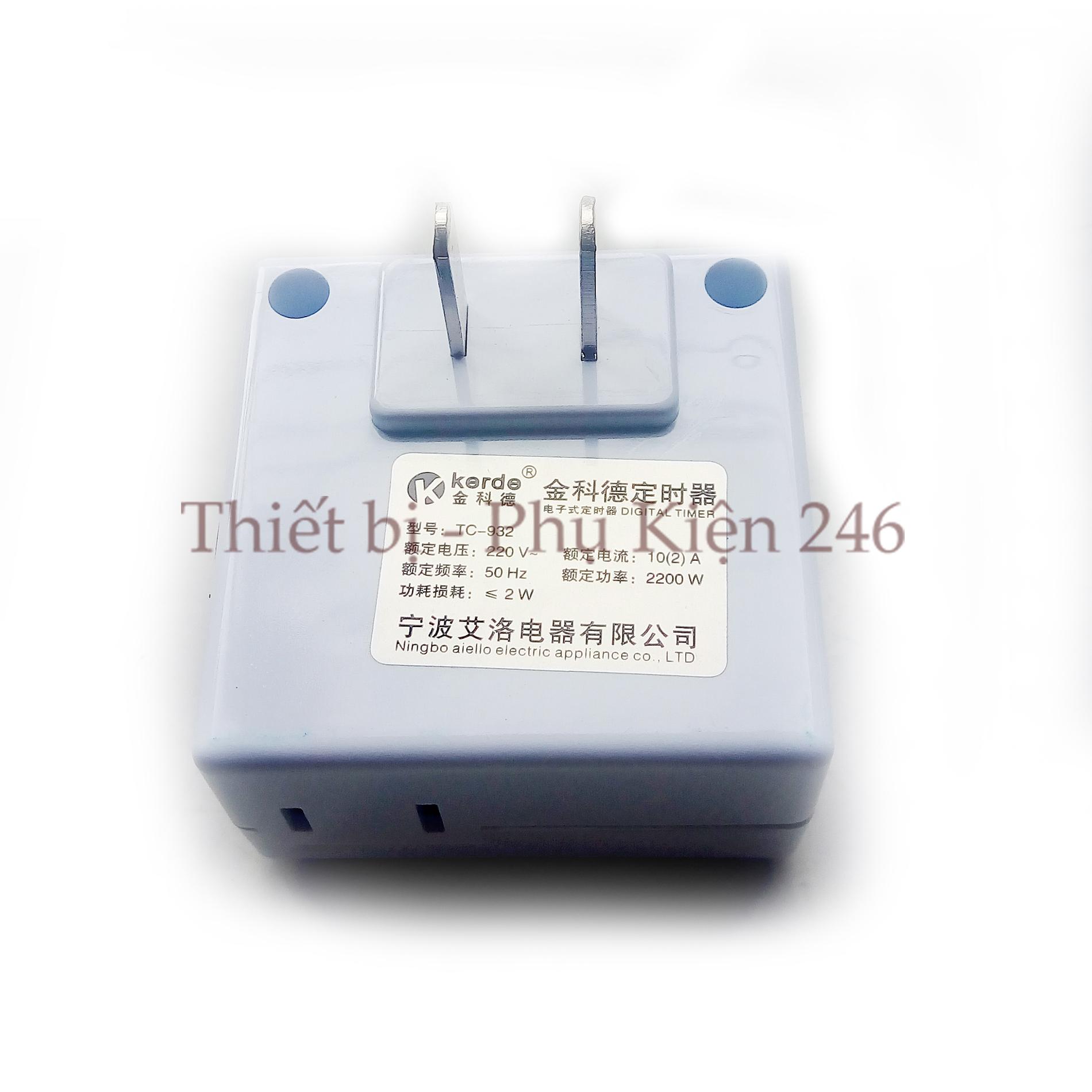 Timer hẹn giờ điện tử Kerde TC-932 (tiếng Anh)