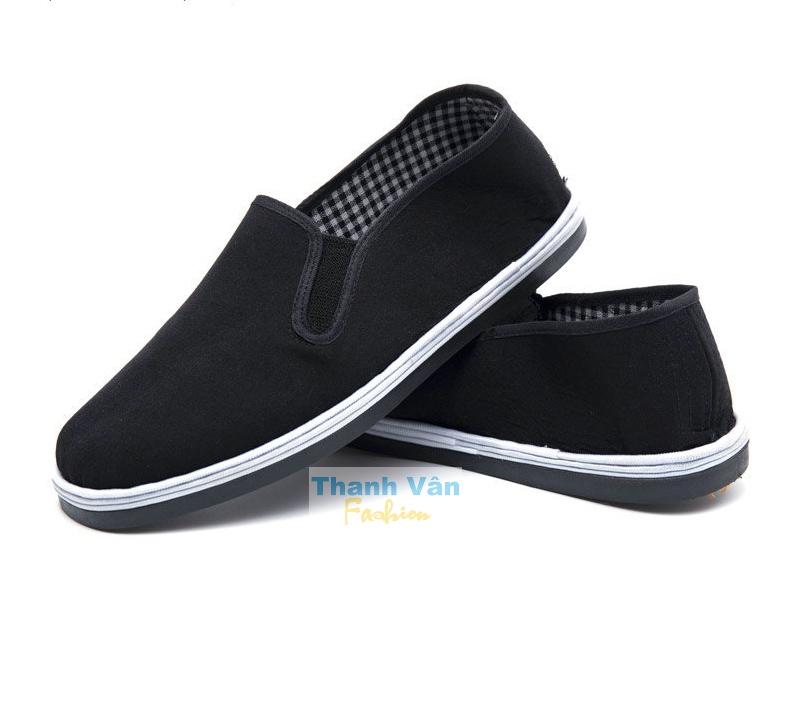 Giày lười vải dành cho nam nữ, size từ 35-45 (đen)