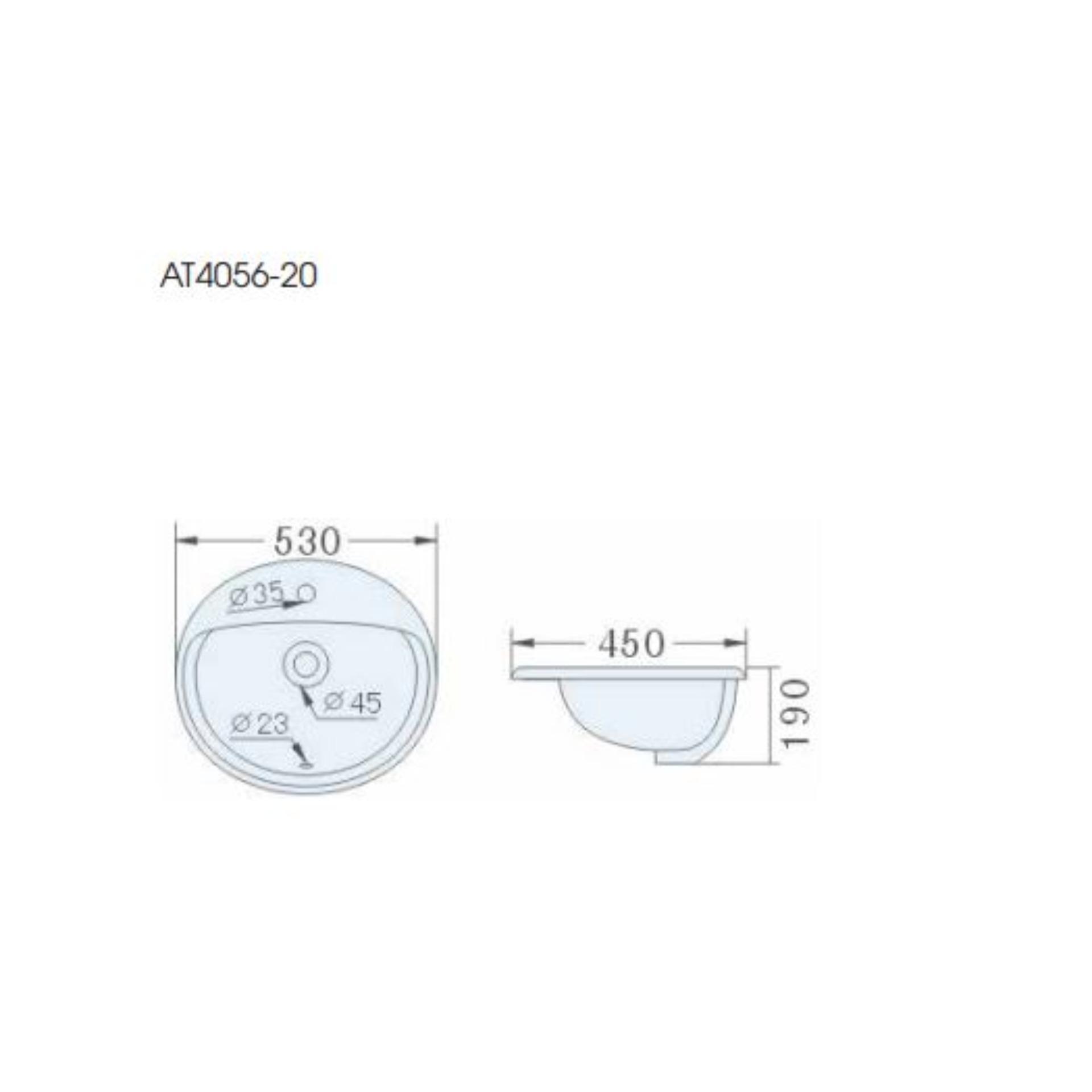 Bồn rửa mặt dương vành ATMOR Model: AT4056-20 bền bỉ và đảm bảo chất lượng theo thời gian dài sử dụng