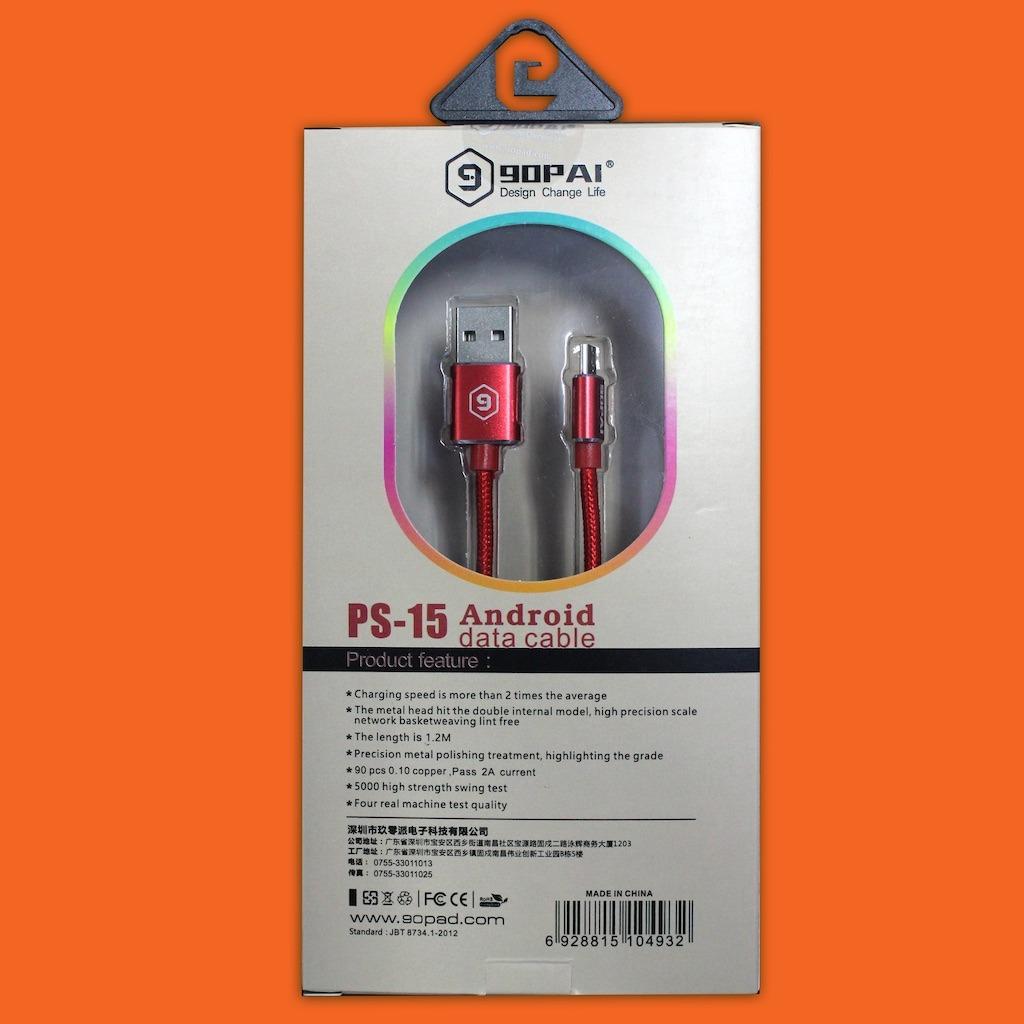 Cáp sạc MicroUSB dài 1.2m 90PAI PS-15