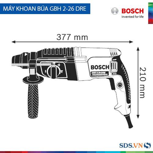 Máy khoan búa Bosch GBH 2-26 DRE Professional (Xanh) + Tặng 2 mũi khoan Bosch plus-1