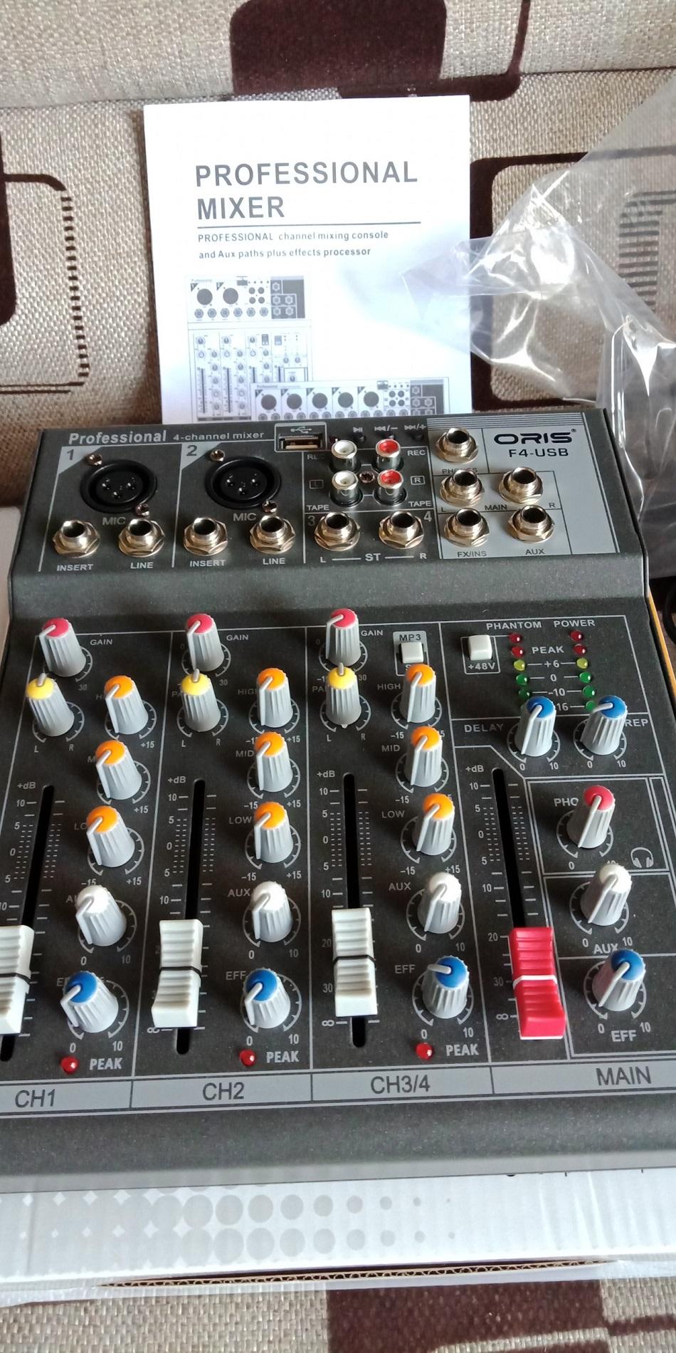 [HCM]BỘ TRỘN ÂM MIXER KARAOKE-LIVE STREAM ORIS F4-USB
