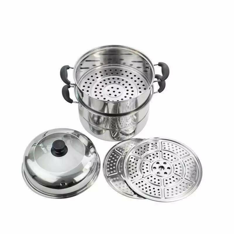 Nồi hấp inox đa năng 2 tầng 3 đáy cao cấp