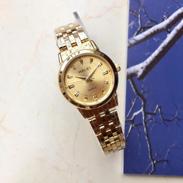 Đồng hồ nữ Halei 2v Vàng Full- chống xước- chống nước