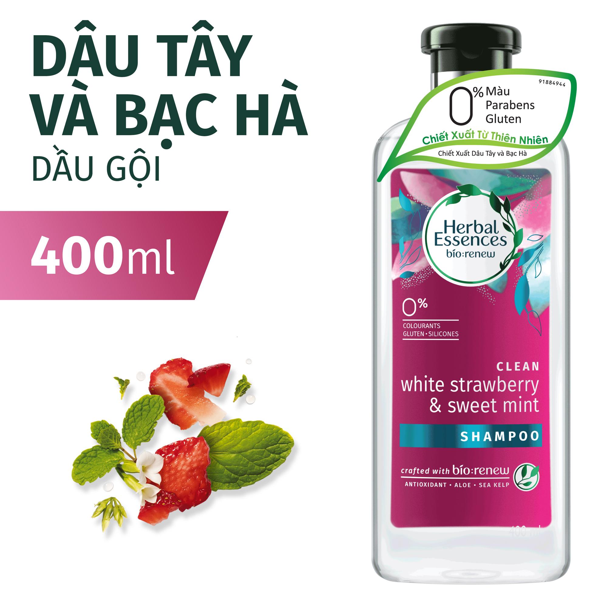 Dầu Gội Herbal Essences Dâu Tây & Bạc Hà 400ml