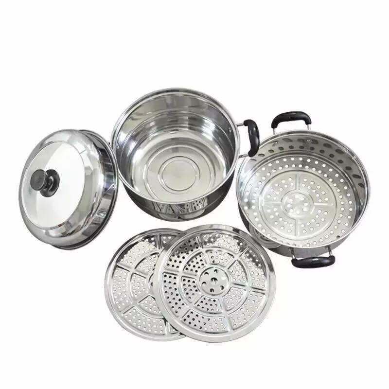 Nồi hấp inox đa năng 2 tầng 3 đáy cao cấp