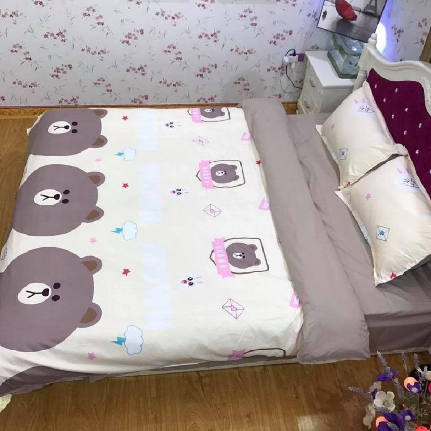 Bộ ga gối mẫu ba con gấu