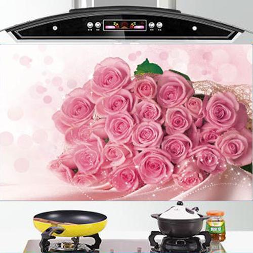 [Lấy mã giảm thêm 30%] Giấy dán bếp cách nhiệt cỡ lớn 60*90cm (Mẫu hoa hồng)