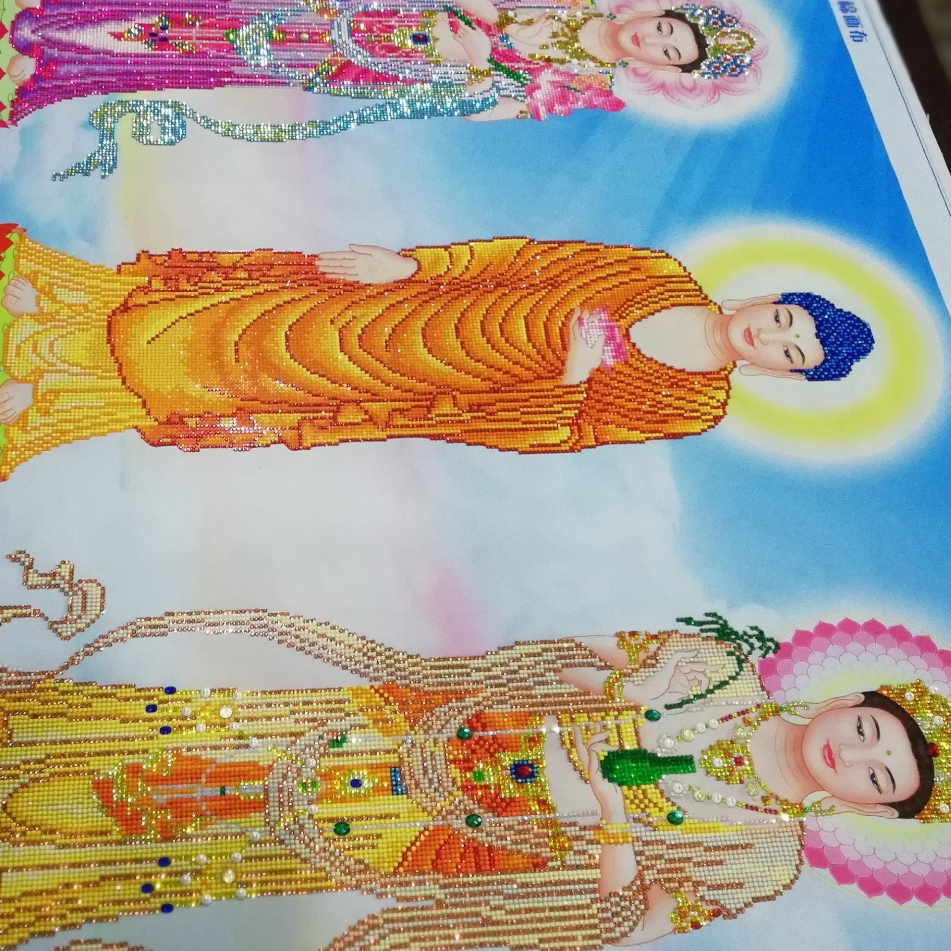 Tranh đính đá tam thế Phật DF2347-Ngọc Thịnh