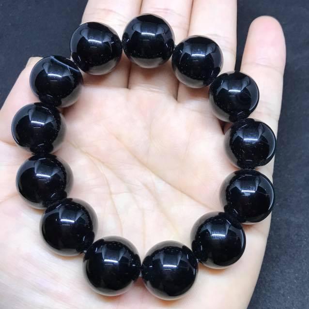 [HCM]Vòng tay đá mã não đen 16mm