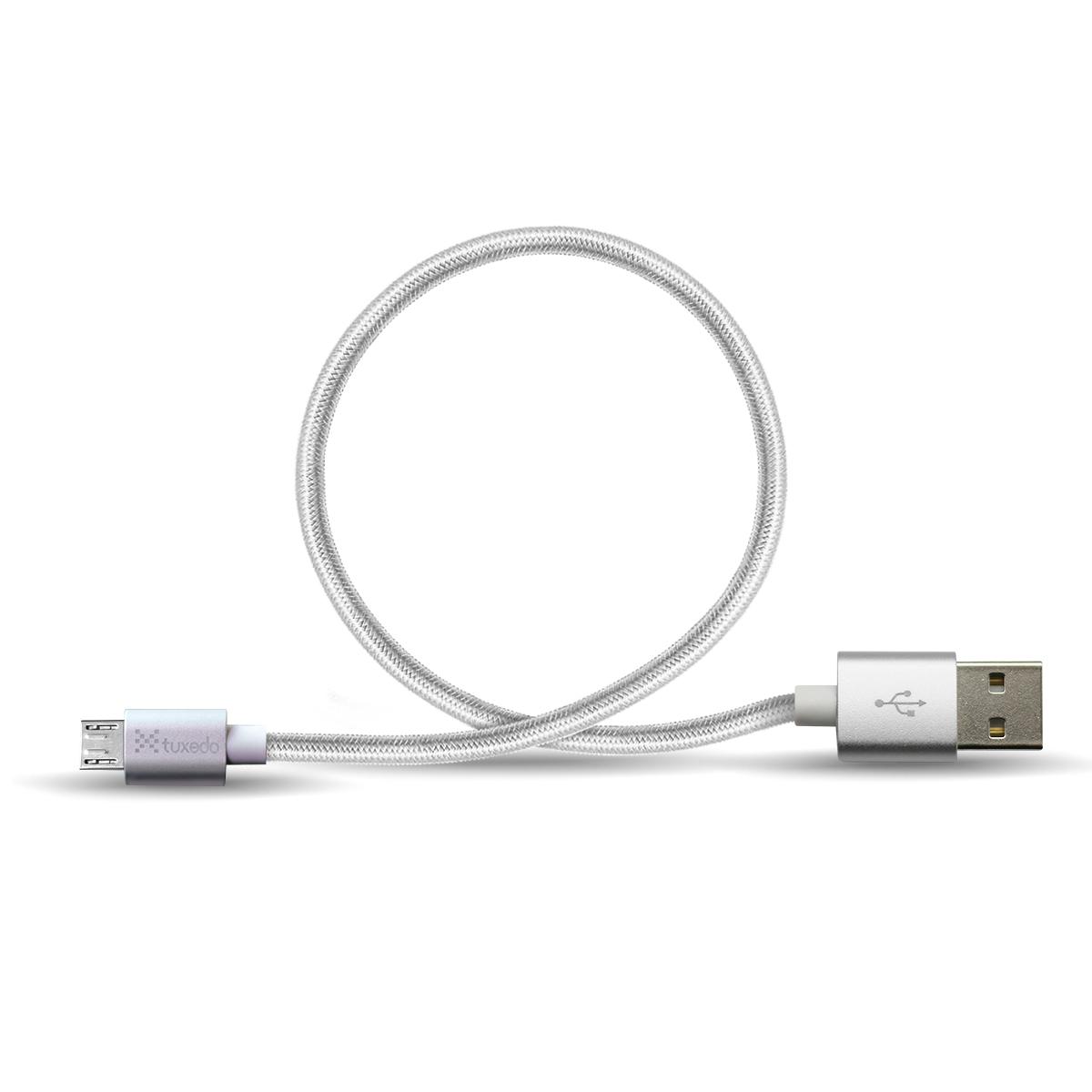 Dây cáp sạc điện thoại Tuxedo Micro USB 30cm bọc dù (Sạc nhanh, siêu bền, chống rối)