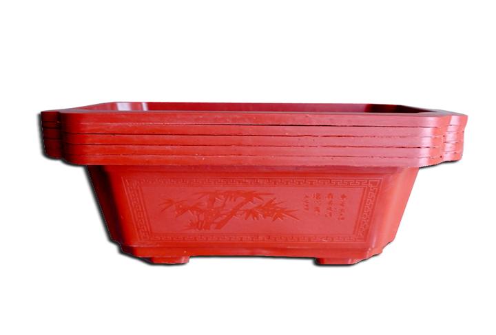 Combo 5 chậu nhựa chữ nhật 32x23x12cm màu nâu đỏ