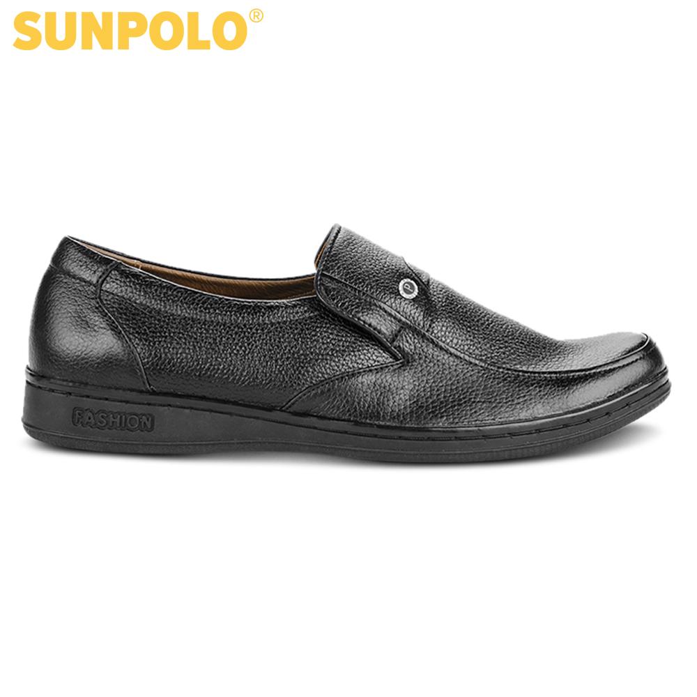 Men Leather Shoes SUNPOLO SUS509D (Black)