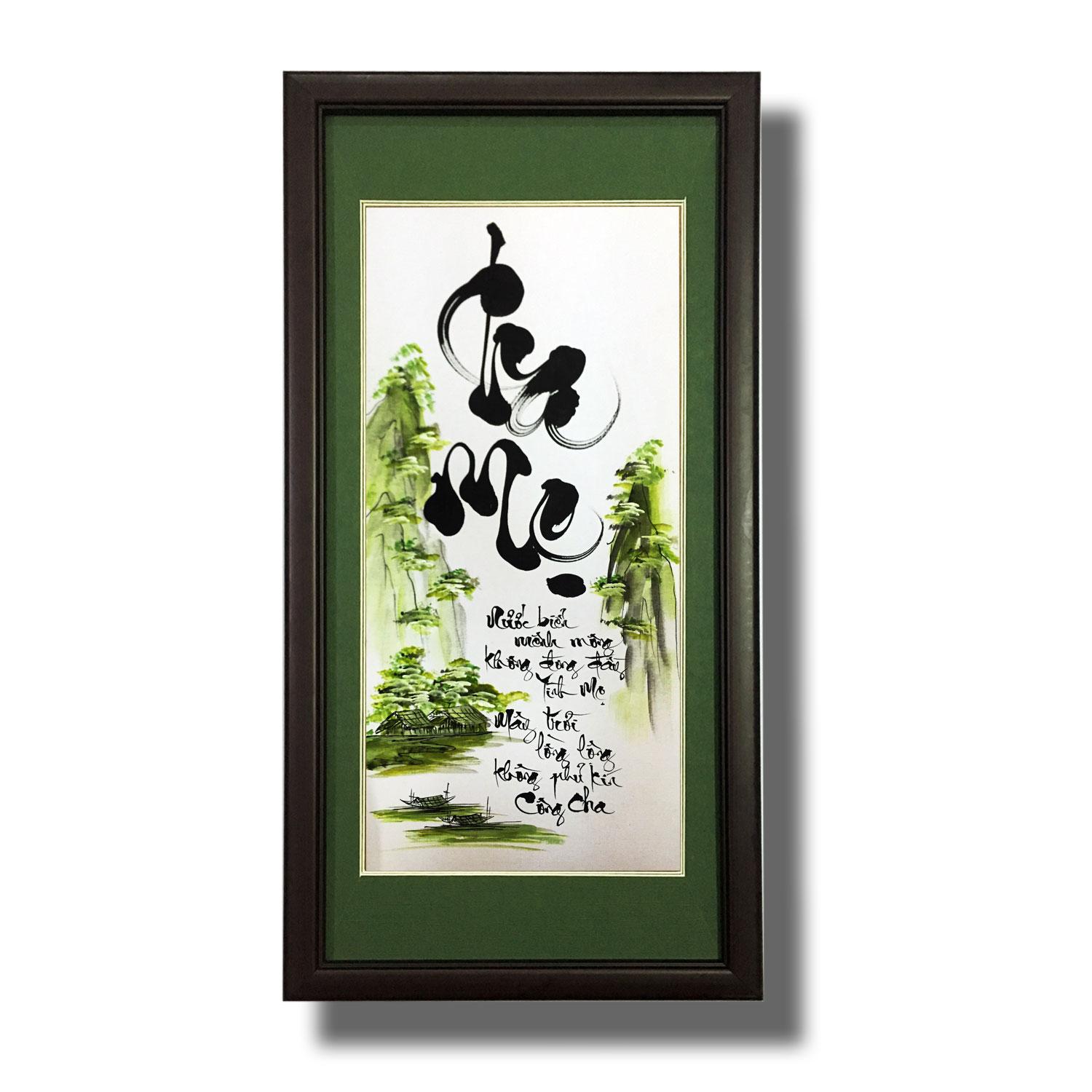 Tranh treo tường - Thư pháp Chữ Cha Mẹ 06 - Tranh Mỹ Thuật Minh Hiền