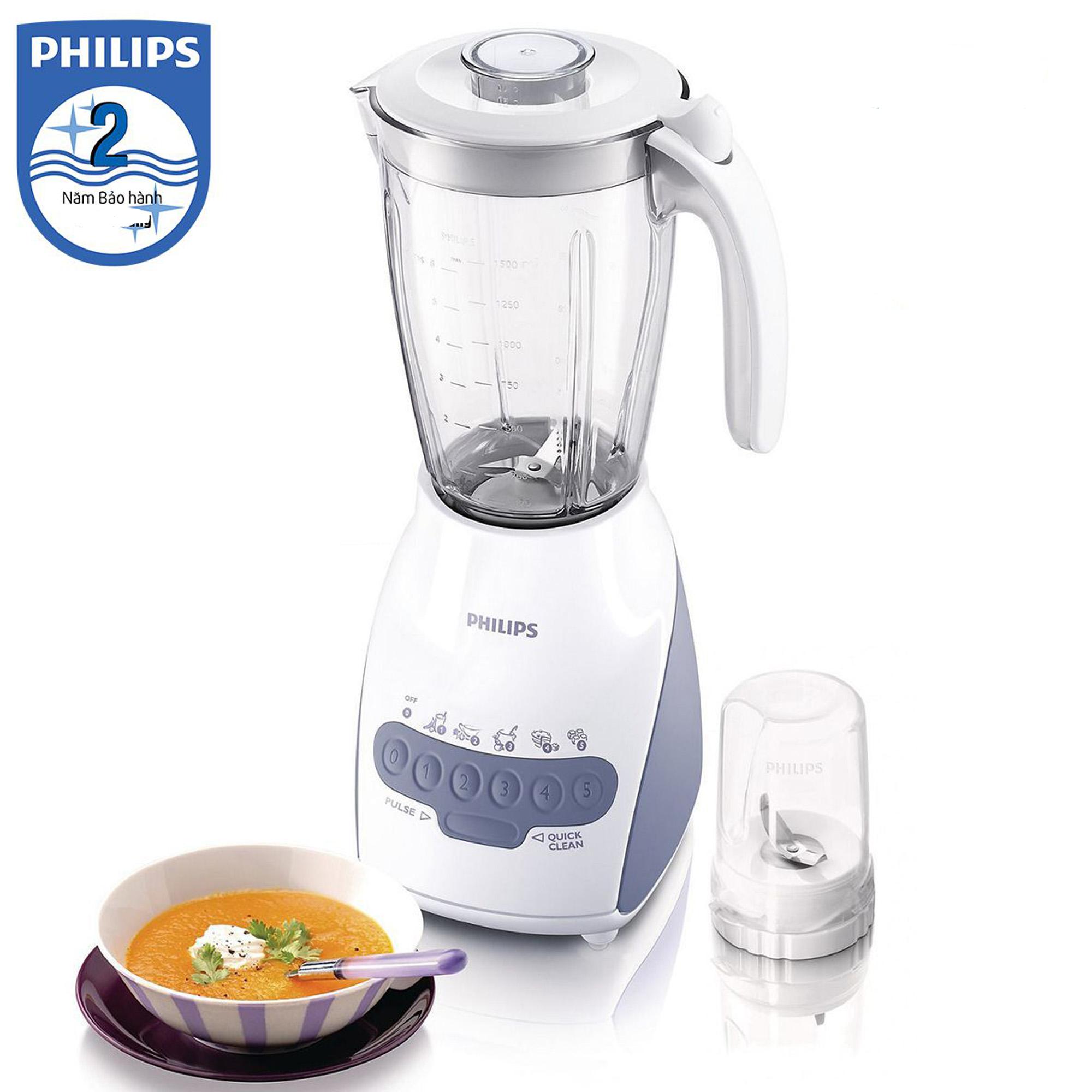 Máy xay sinh tố Philips HR2115 2L (Trắng) - Hàng nhập khẩu
