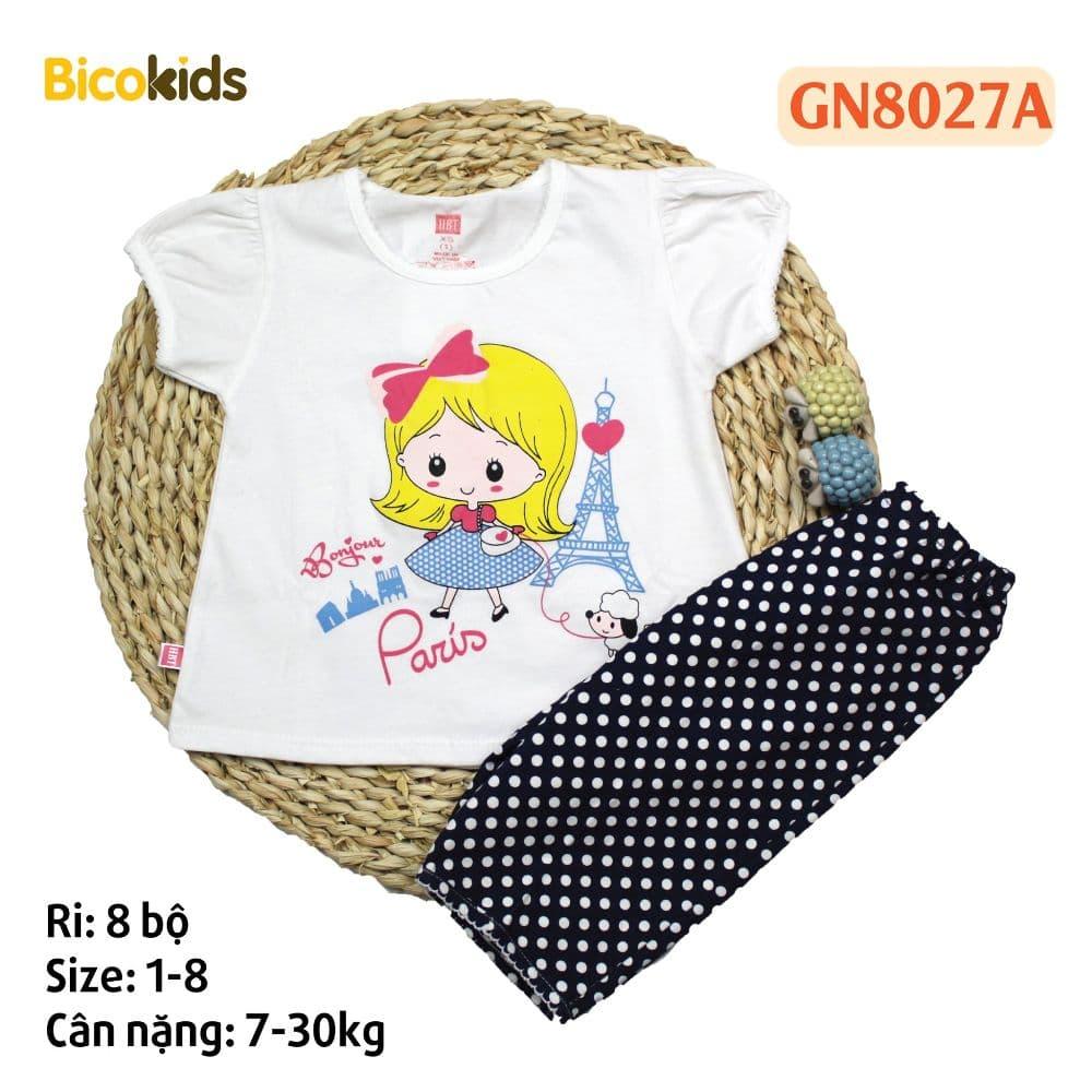 Bộ cotton 4c cao cấp bé gái 7-30kg