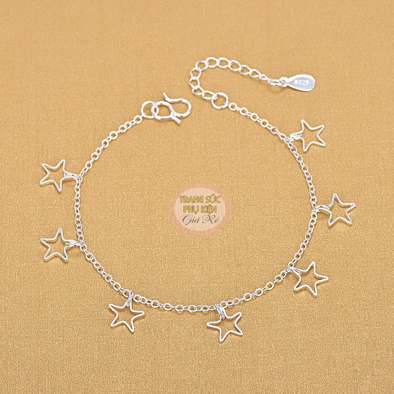 [HCM]Lắc chân hình ngôi sao HK Bạc LC08