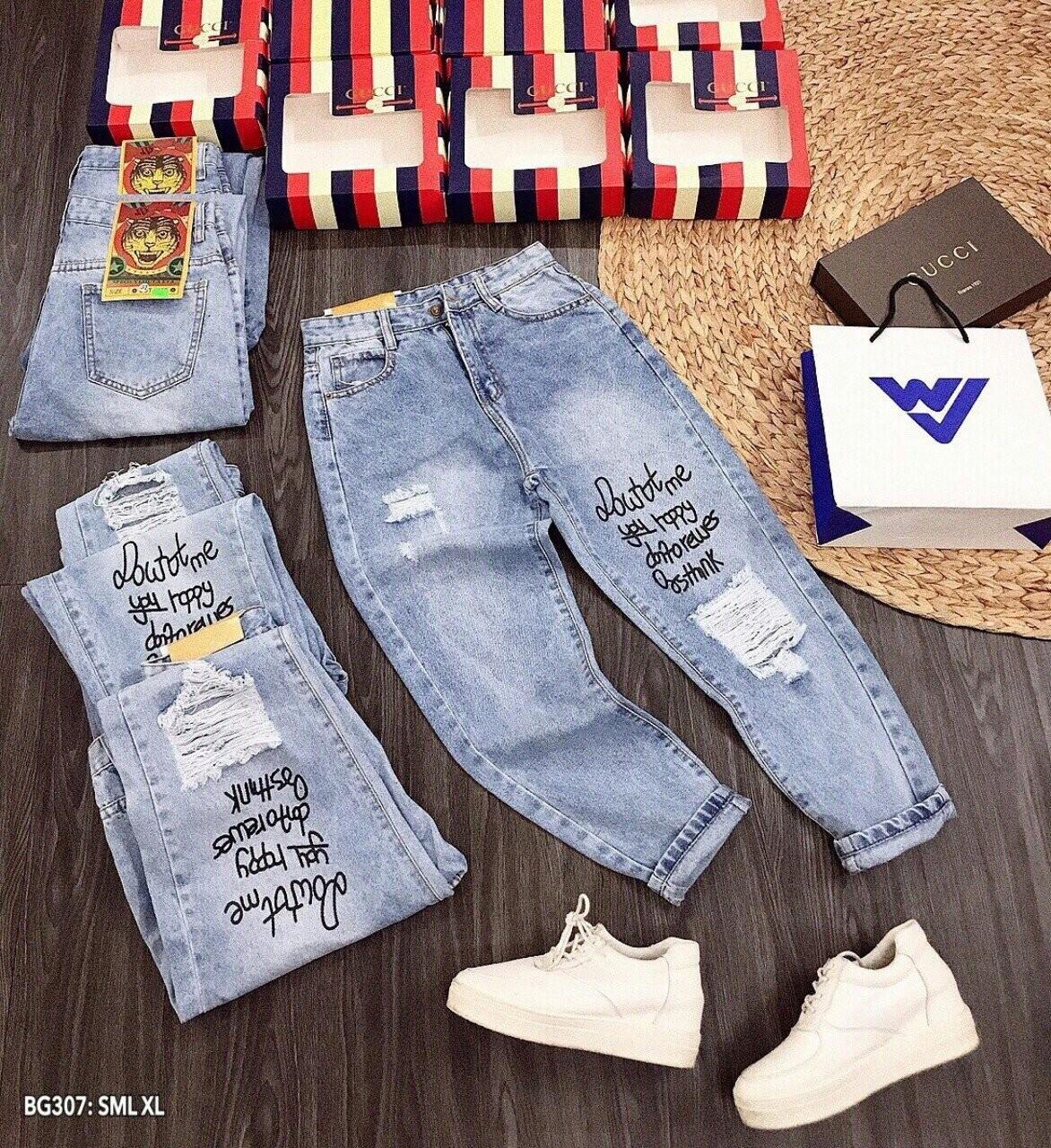 Quần baggy rách gối