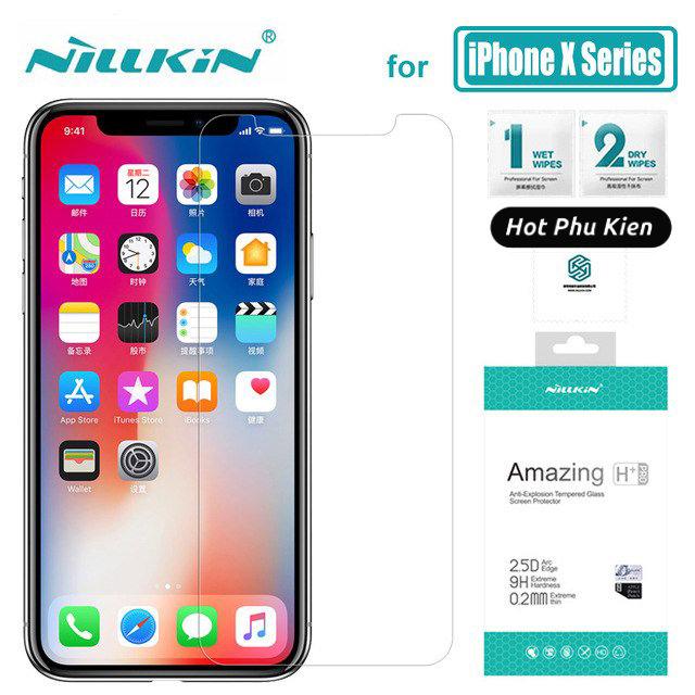 [HCM]Miếng dán kính cường lực màn hình iPhone X / iPhone XS Nillkin H+ Pro vát mỏng 0.2mm mài cạnh 2.5D mặt kính phủ nano - Phân phối hotphukien