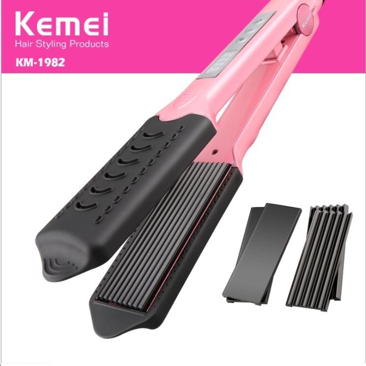 Máy bấm duỗi tóc 4 thẻ kemei 1982