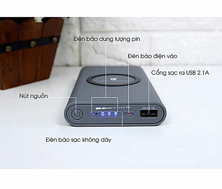Bộ sạc không dây Qi kiêm pin dự phòng