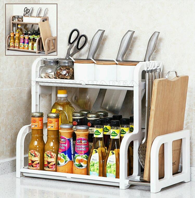 kệ 2 tầng đựng gia vị chữ h